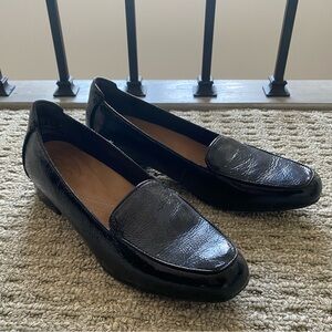 Clarks Black Leather Loafers